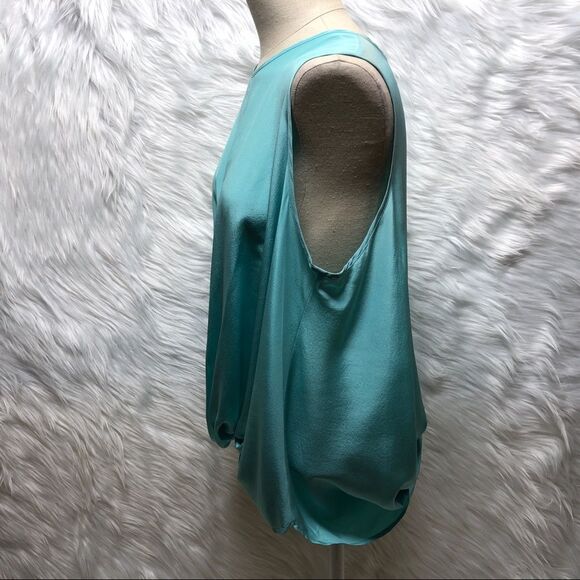 NWT Natori Size XL Teal Wrap Front Silk Tunic Top - Picture 3 of 12